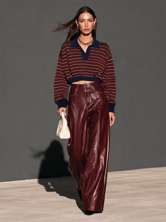 Women's Burgundy Leather Pants – House of Velari