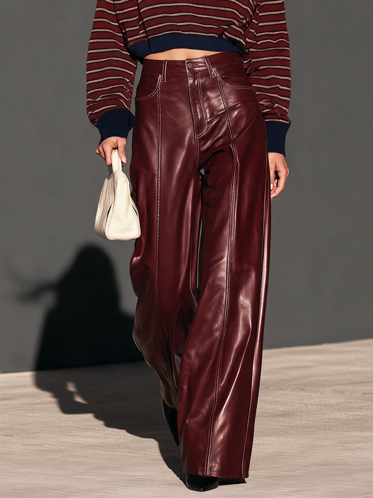 Women's Burgundy Leather Pants – House of Velari