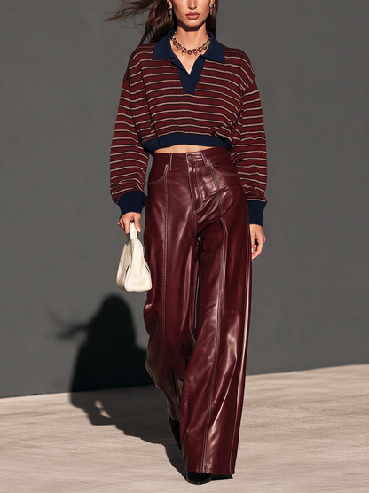 Women's Burgundy Leather Pants – House of Velari