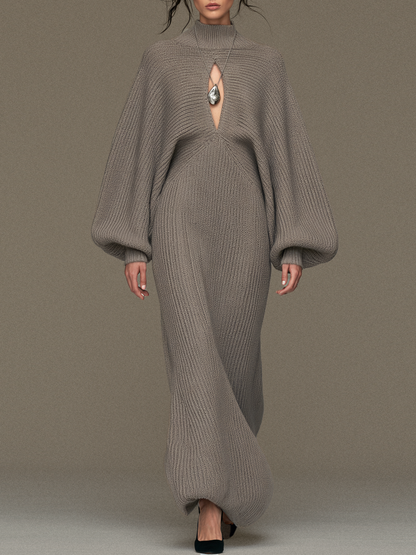 Women's Vintage Cut-Out Mock-Neck Sweater Dress – House of Velari
