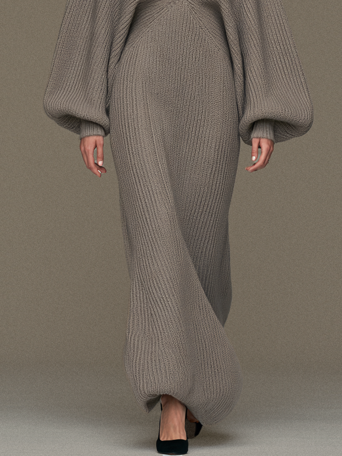 Women's Vintage Cut-Out Mock-Neck Sweater Dress – House of Velari