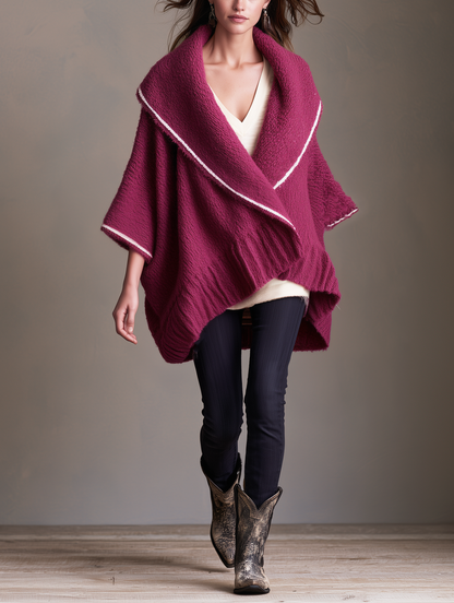 Women's Magenta Long-Sleeve Knit Cardigan – House of Velari
