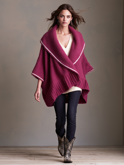 Women's Magenta Long-Sleeve Knit Cardigan – House of Velari