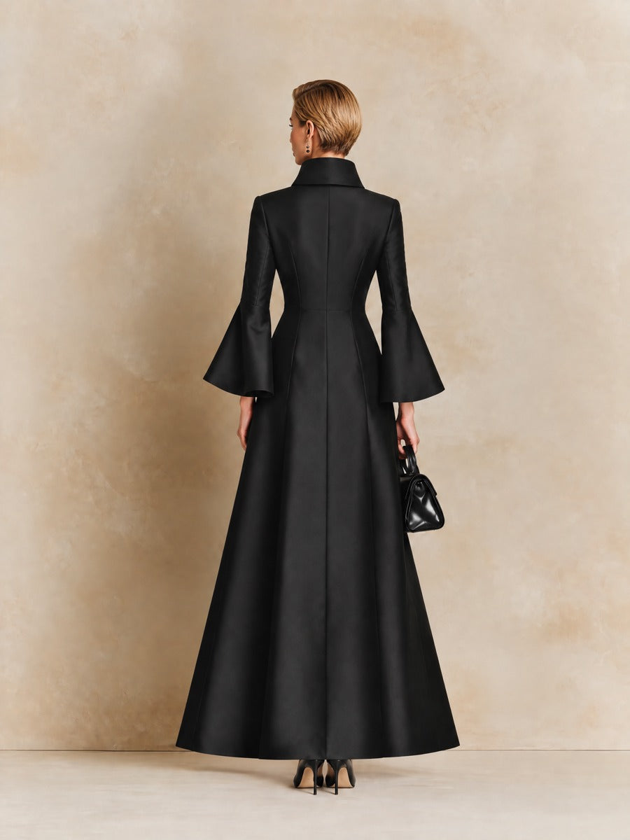 Women's Elegant High-Collar Bell Sleeve Maxi Dress – House of Velari