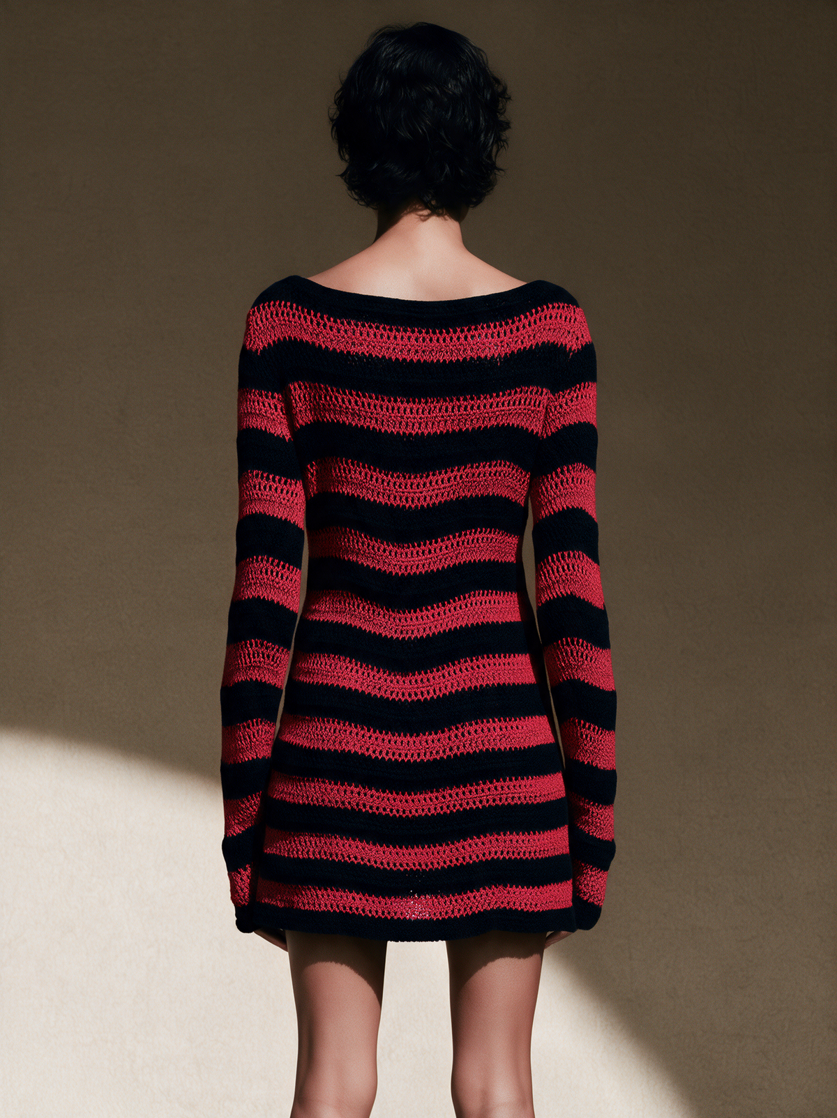 Women's Contrast Stripe Crochet Mini Dress – House of Velari