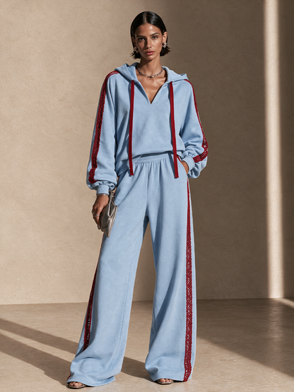 Women's Contrast Lace Trim Hoodie Set – House of Velari