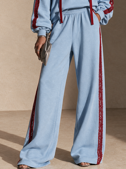 Women's Contrast Lace Trim Hoodie Set – House of Velari