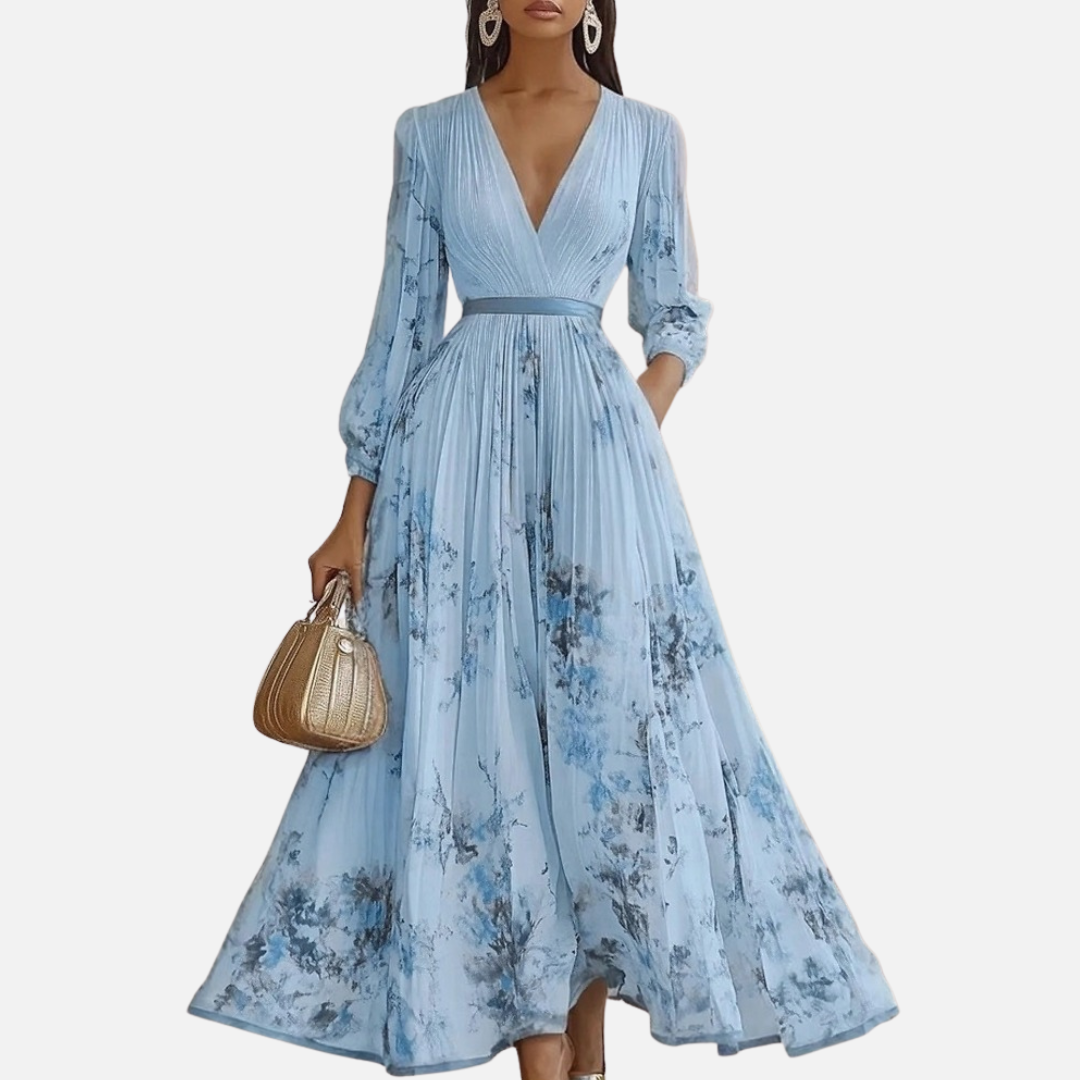 Women's Floral Pleated Midi Dress – House of Velari