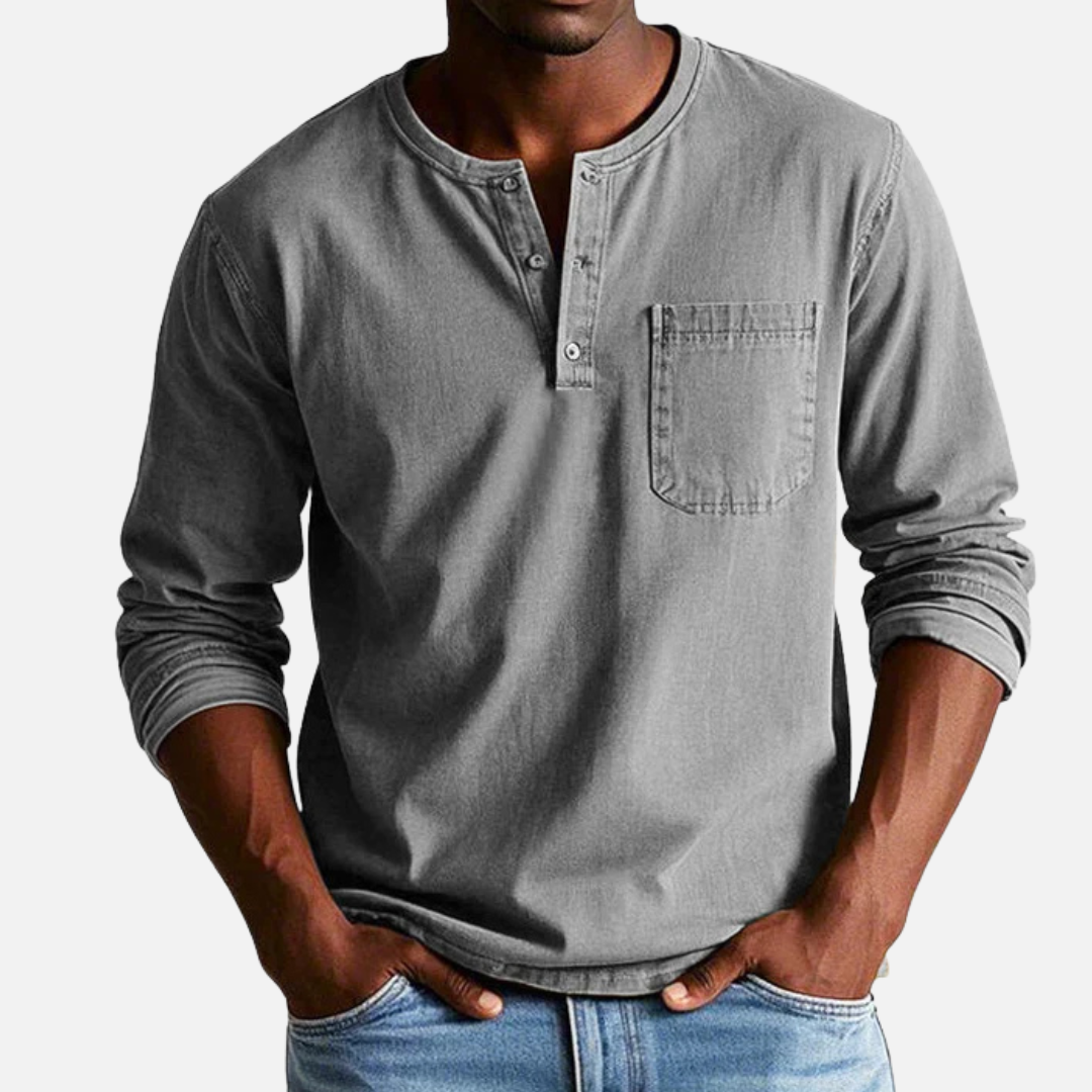 Men's Henley Long-Sleeve Linen Shirt – House of Velari