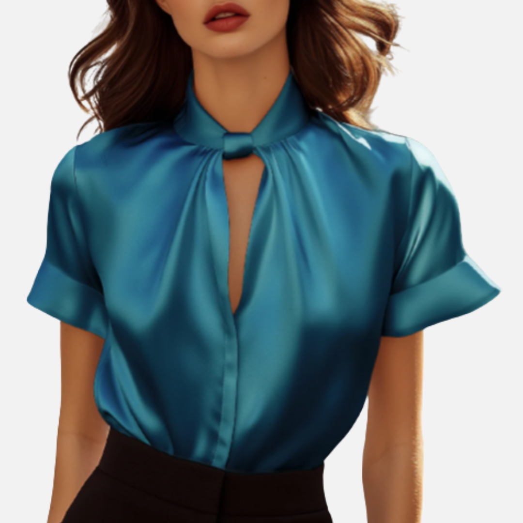 Women's Elegant Satin V-Neck Blouse – House of Velari