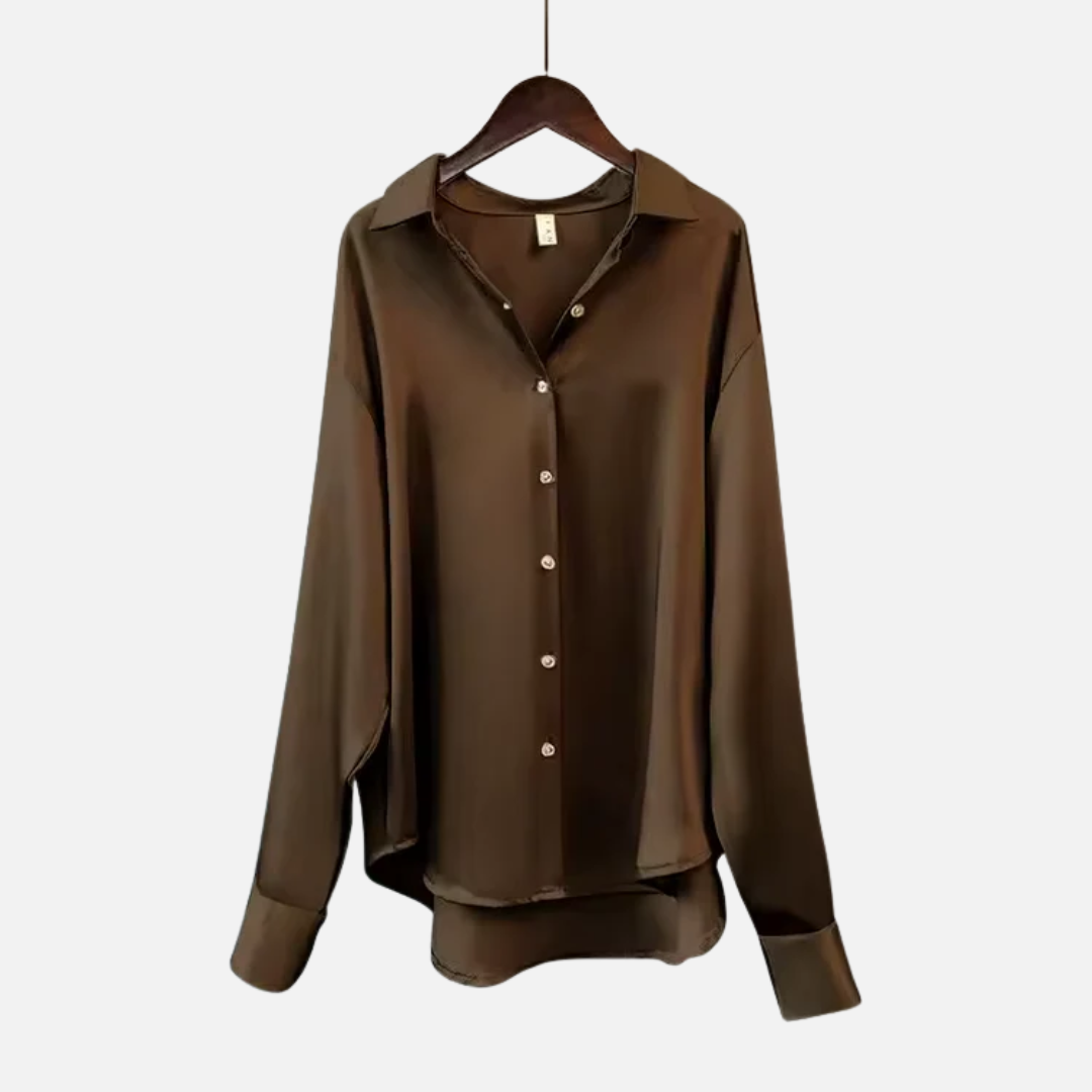 Women's Satin Button-Down Long Sleeve Shirt – House of Velari