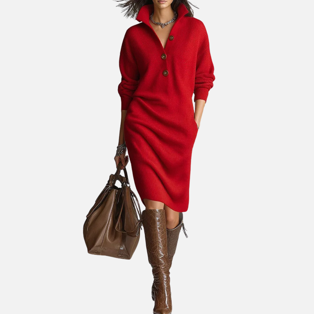 Women's Ribbed Knitted Midi Dress – House of Velari