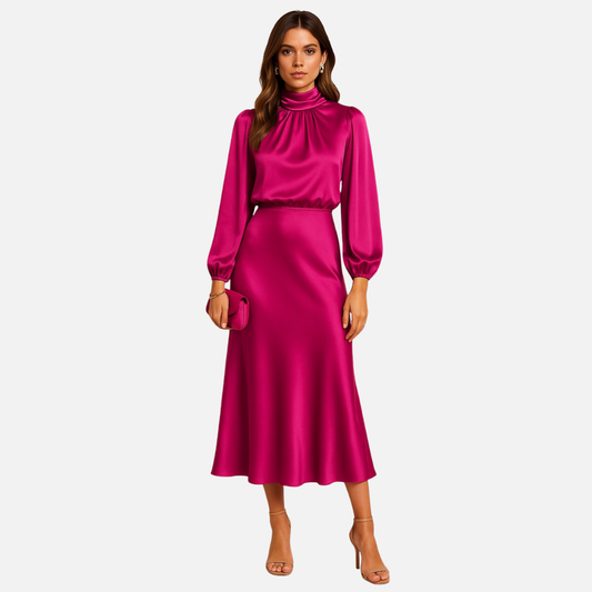 Women’s Satin Midi Dress – House of Velari