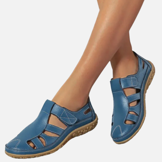 Women's Cushioned Closed Toe Sandals | Velcro Strap
