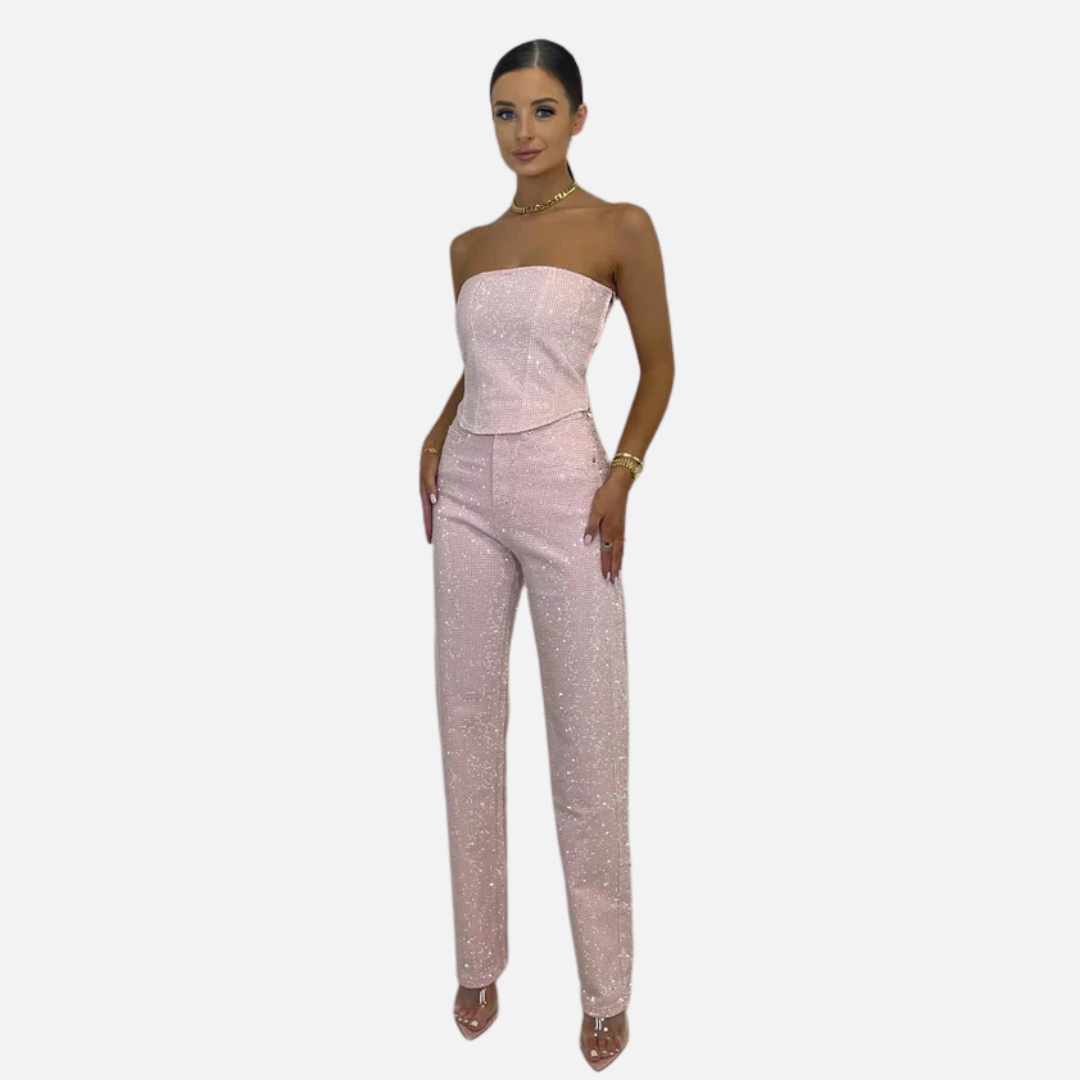 Women's Sequin Strapless Jumpsuit – House of Velari