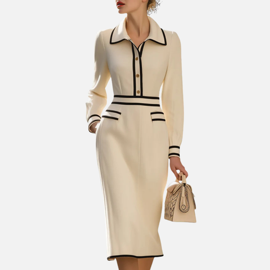 Women's Smart Contrast Sheath Midi Dress – House of Velari