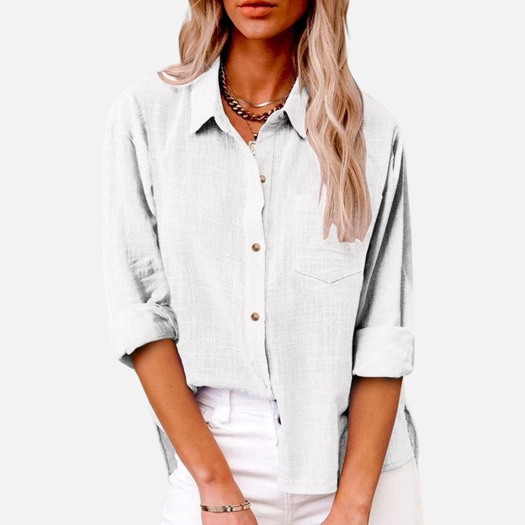 Women's Long Sleeve Linen Button Down Shirt – House of Velari