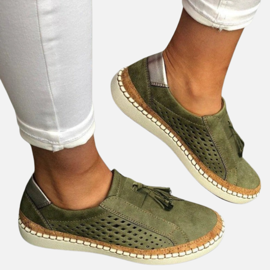 Women's Perforated Suede Slip-On Shoes – House of Velari