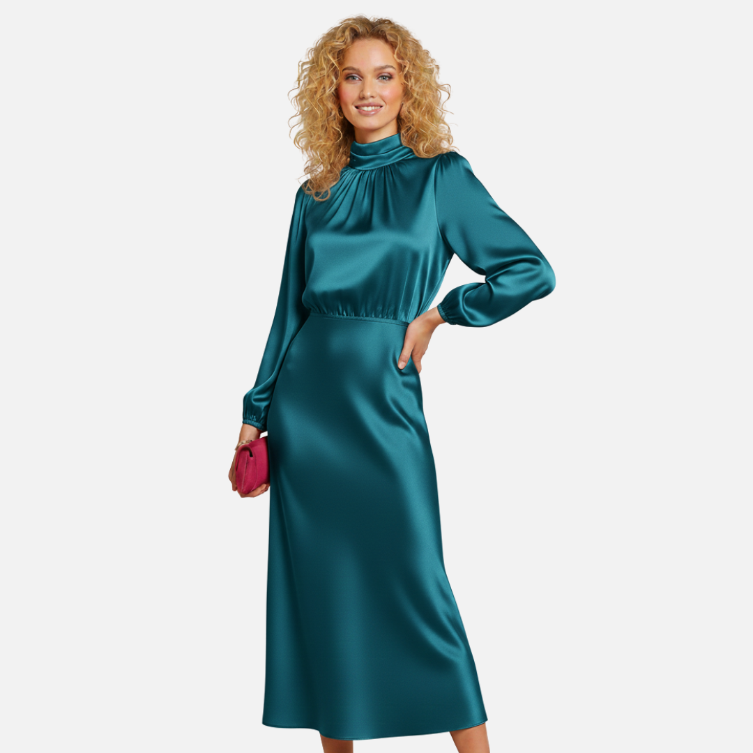 Women’s Elegant Satin Midi Dress – House of Velari