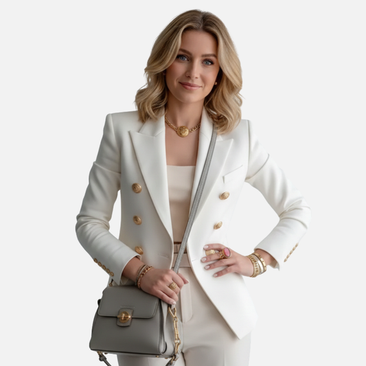 Women's Elegant Double-Breasted Blazer – House of Velari