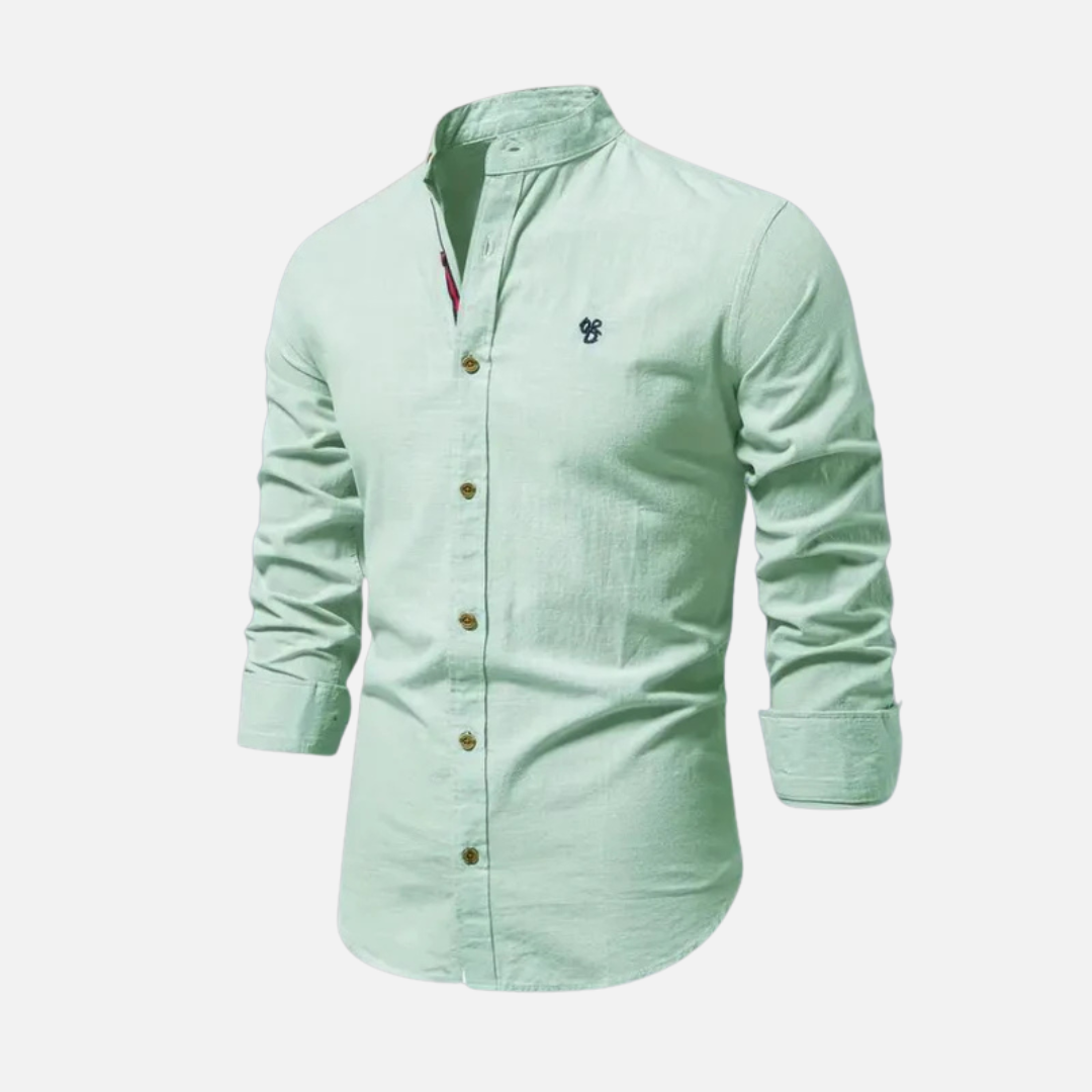Men's Long Sleeve Mandarin Collar Shirt – House of Velari