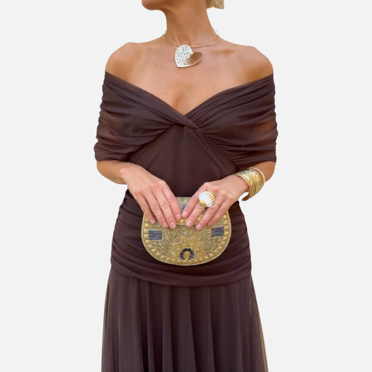 Women's Off Shoulder Ruched Midi Dress – House of Velari