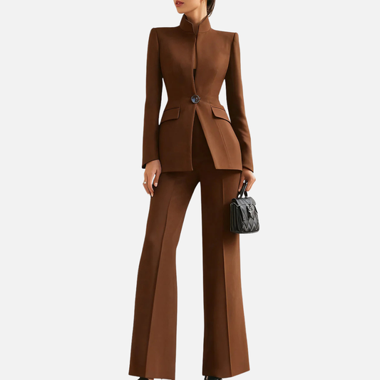 Women's Tailored Stand Collar 2-Piece Pant Suit – House of Velari