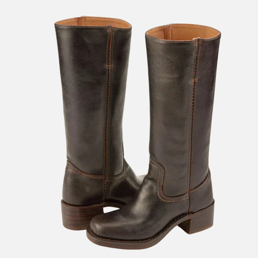 Women's Tall Leather Heeled Boots – House of Velari
