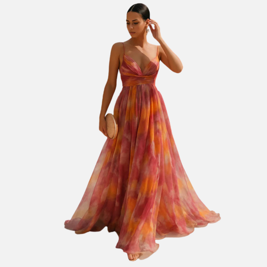 Women's Floral Boho Pleated Maxi Dress – House of Velari