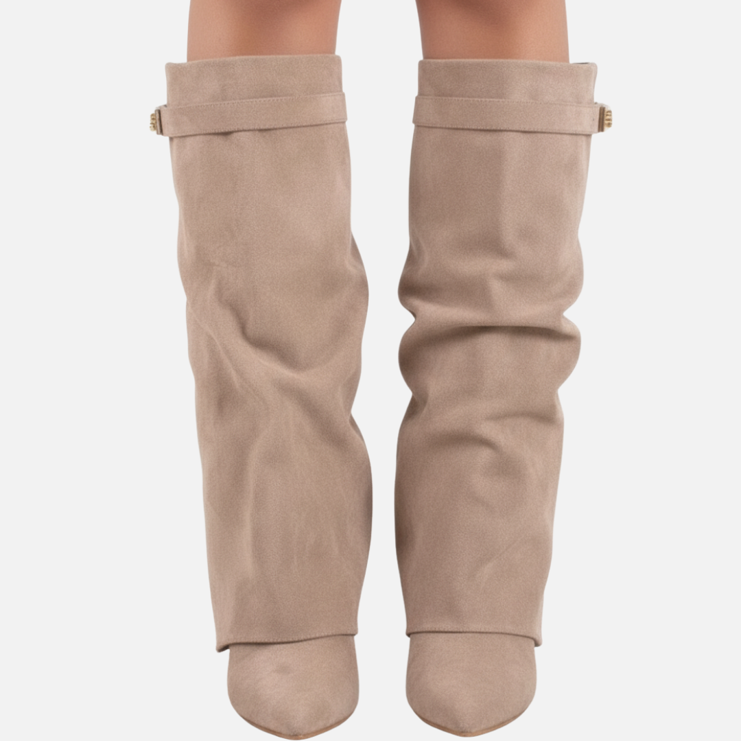 Women’s Suede Wide Knee-High Boots – House of Velari