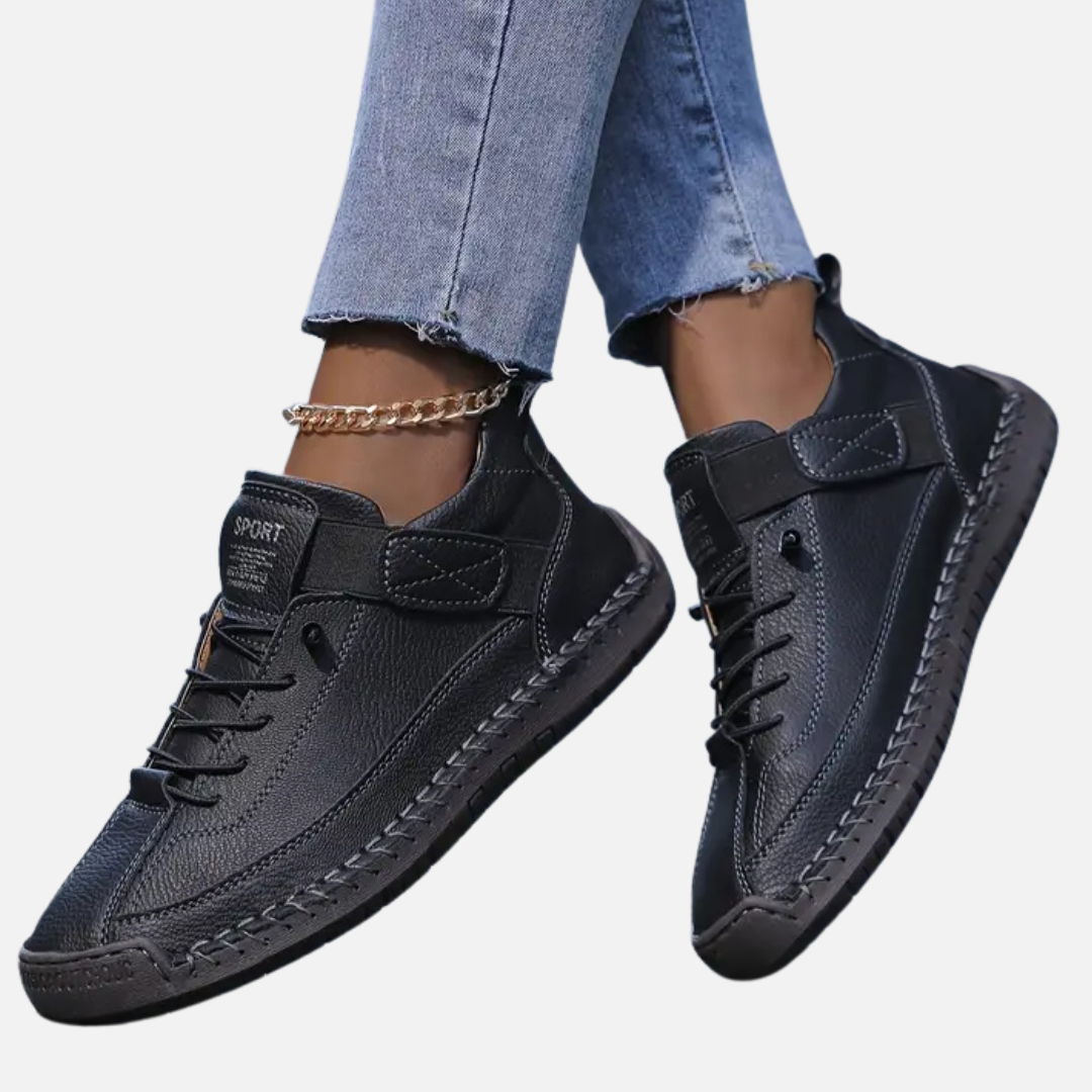 Women's Leather Ankle Walking Shoes – House of Velari