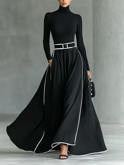 Women's Black Long Sleeve Maxi Dress – House of Velari