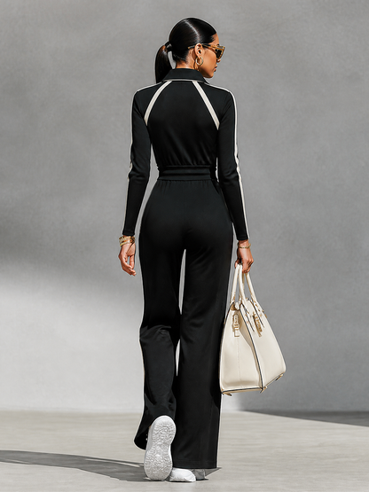 Women's Striped Waist Tracked Jumpsuit – House of Velari