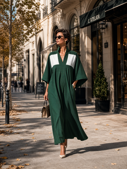 Women's Green Kimono Sleeve Maxi Dress – House of Velari