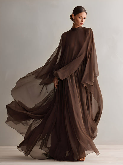 Women's Brown Chiffon Dress – House of Velari