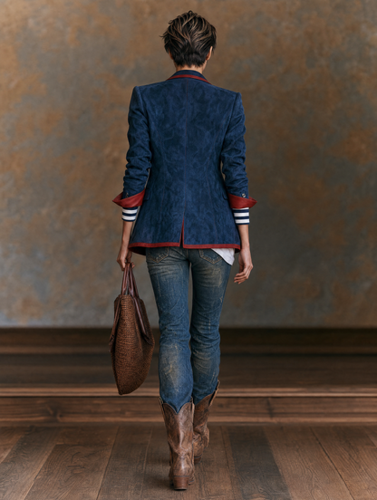 Women's Red Suede Vintage Blazer – House of Velari