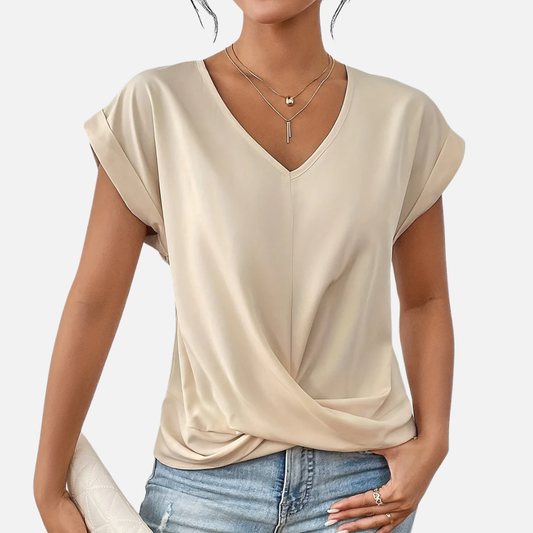 Women's V-Neck Draped T-Shirt Breathable – House of Velari