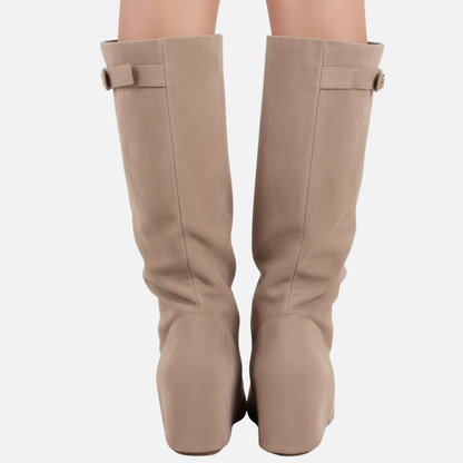 Women’s Suede Wide Knee-High Boots – House of Velari