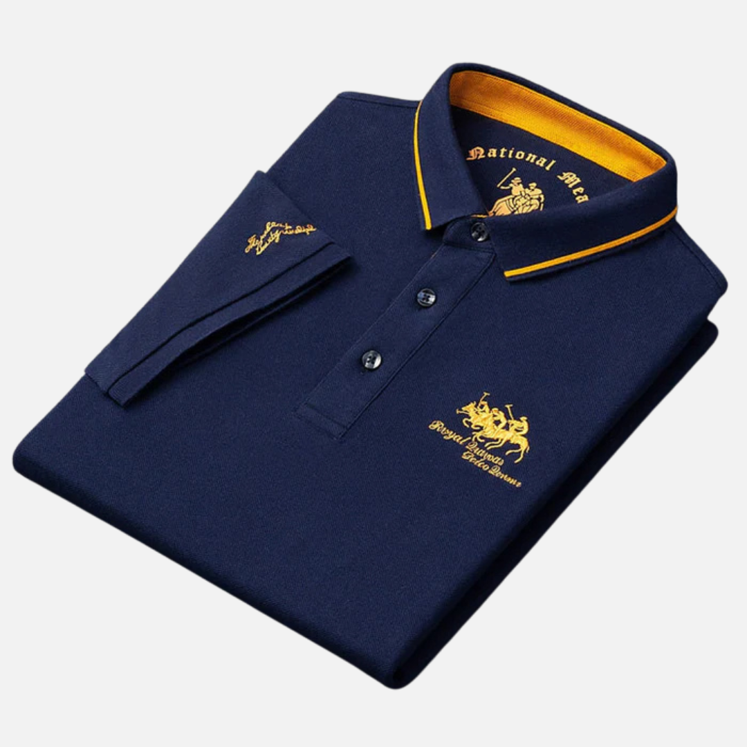Men's Embroidered Long Sleeve Polo Shirt – House of Velari