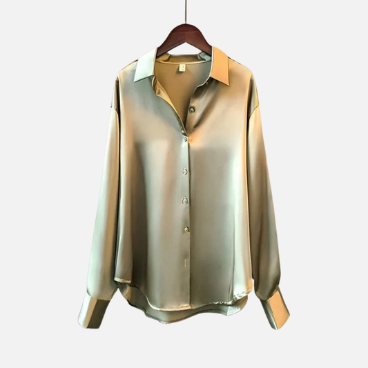 Women's Satin Button-Down Long Sleeve Shirt – House of Velari