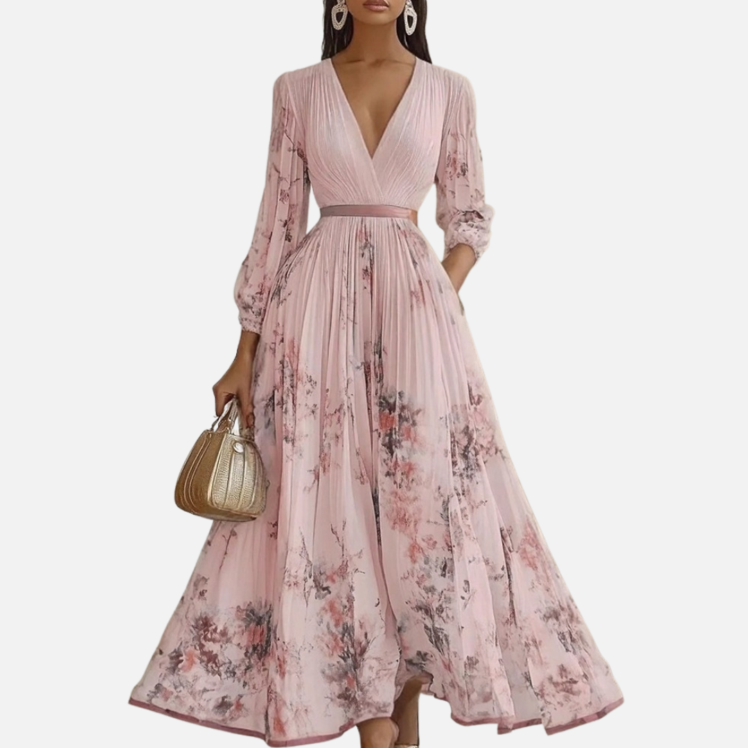 Women's Floral Pleated Midi Dress – House of Velari
