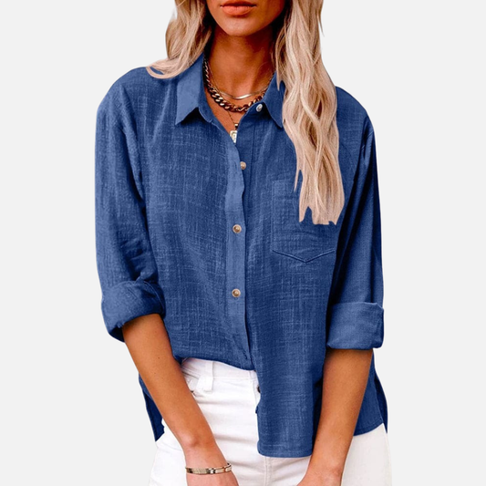 Women's Long Sleeve Linen Button Down Shirt – House of Velari