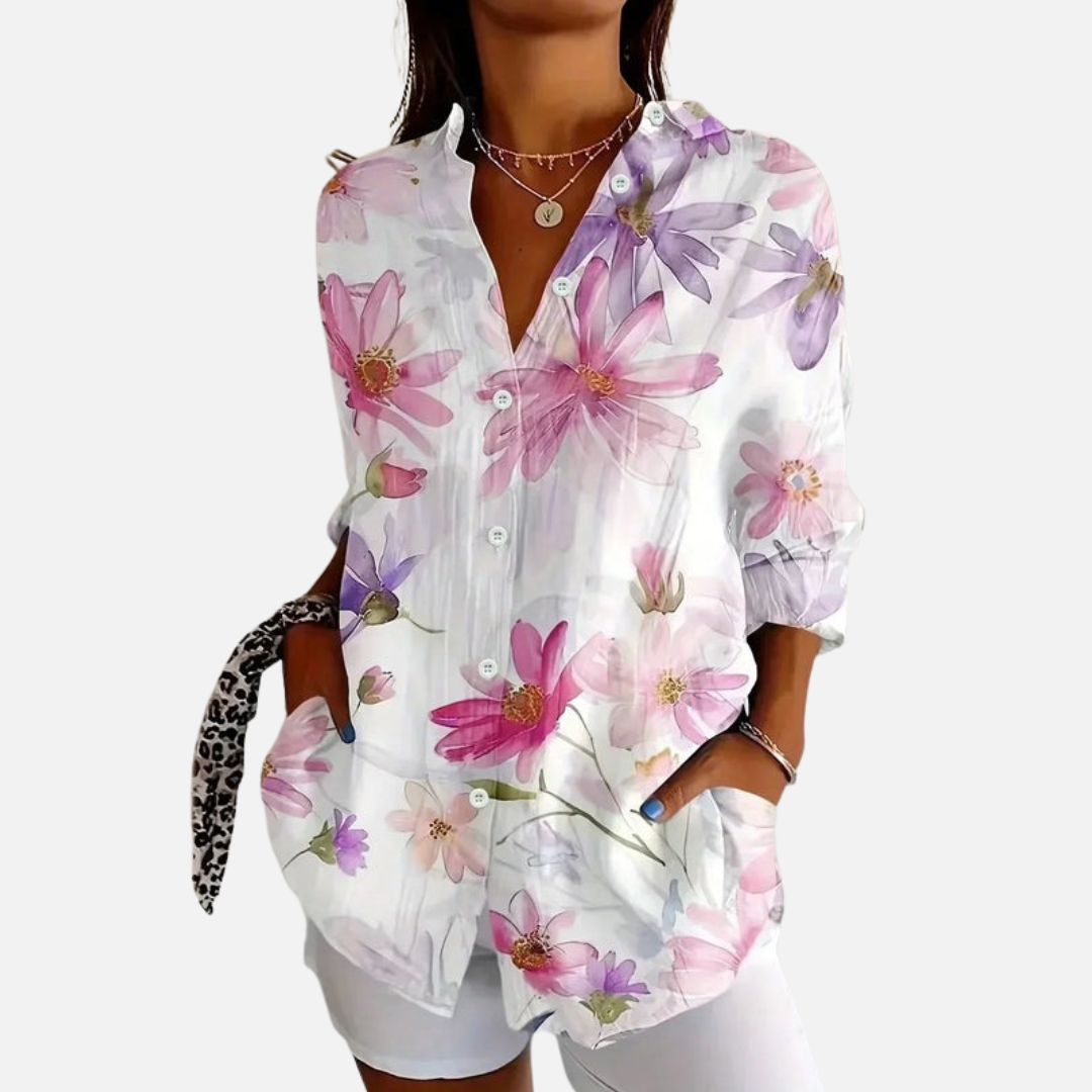 Women's Floral Button-Down Blouse – House of Velari