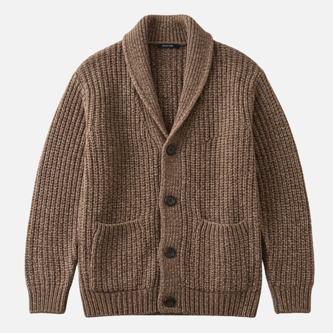 Men’s Collar Knit Cardigan – Classic Button-Up Sweater – House of Velari