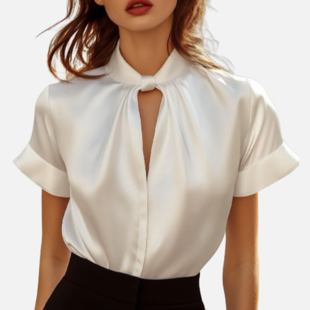 Women's Elegant Satin V-Neck Blouse – House of Velari