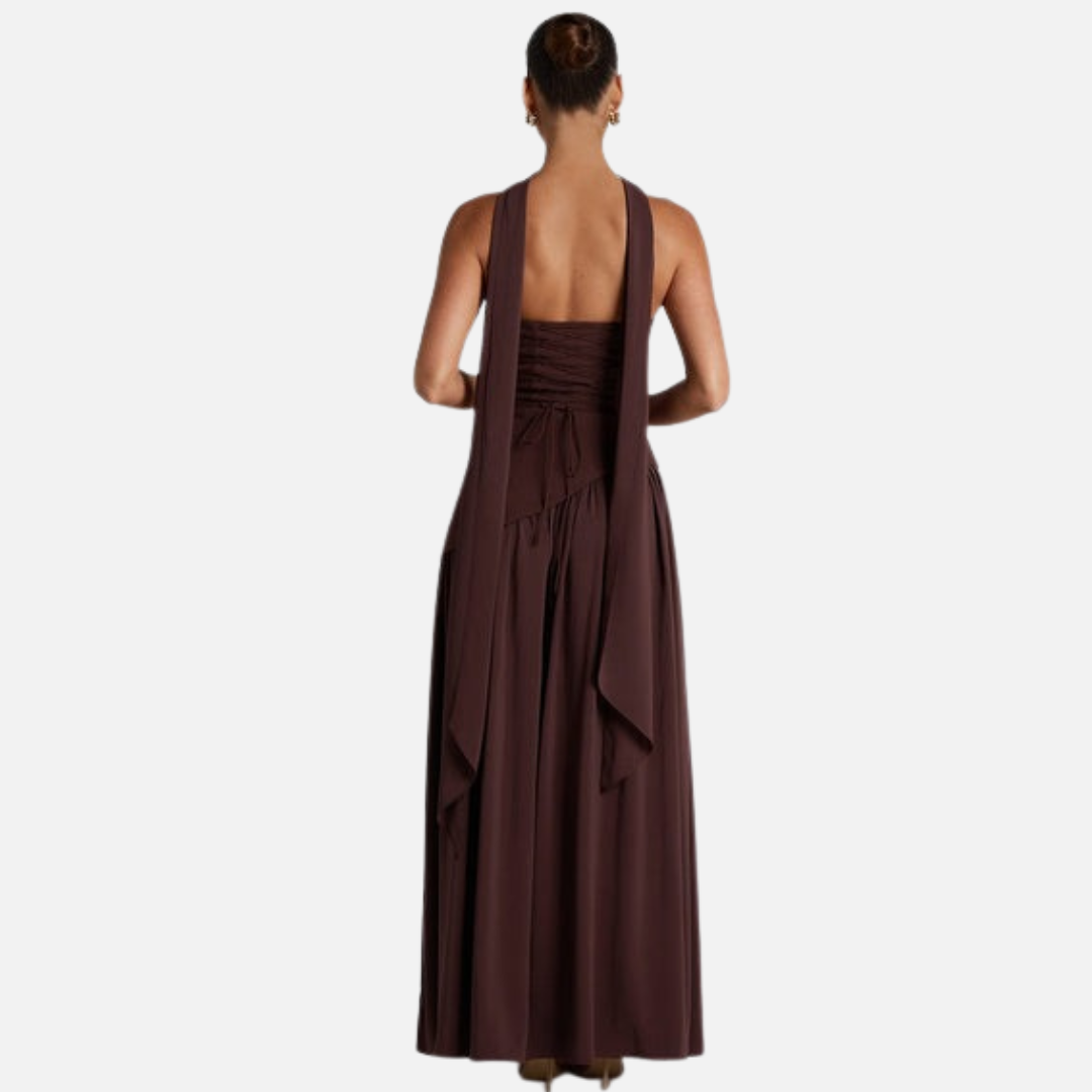 Women’s Strapless Chiffon Maxi Dress