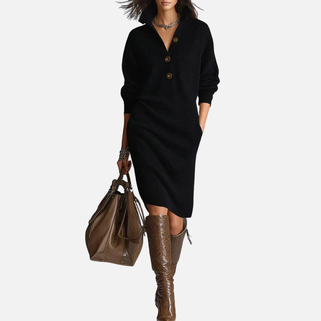 Women's Ribbed Knitted Midi Dress – House of Velari