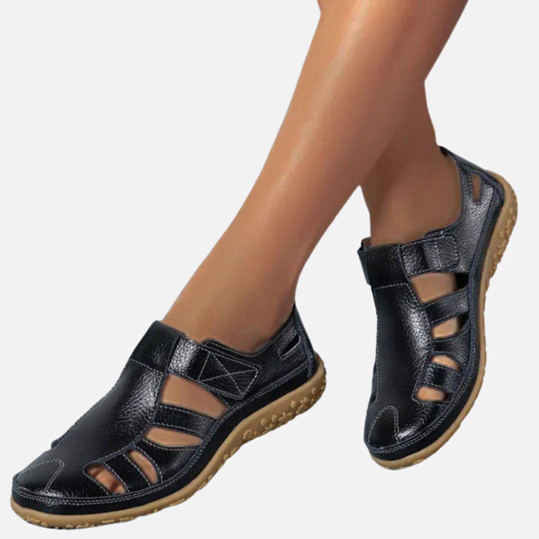 Women's Cushioned Closed Toe Sandals | Velcro Strap