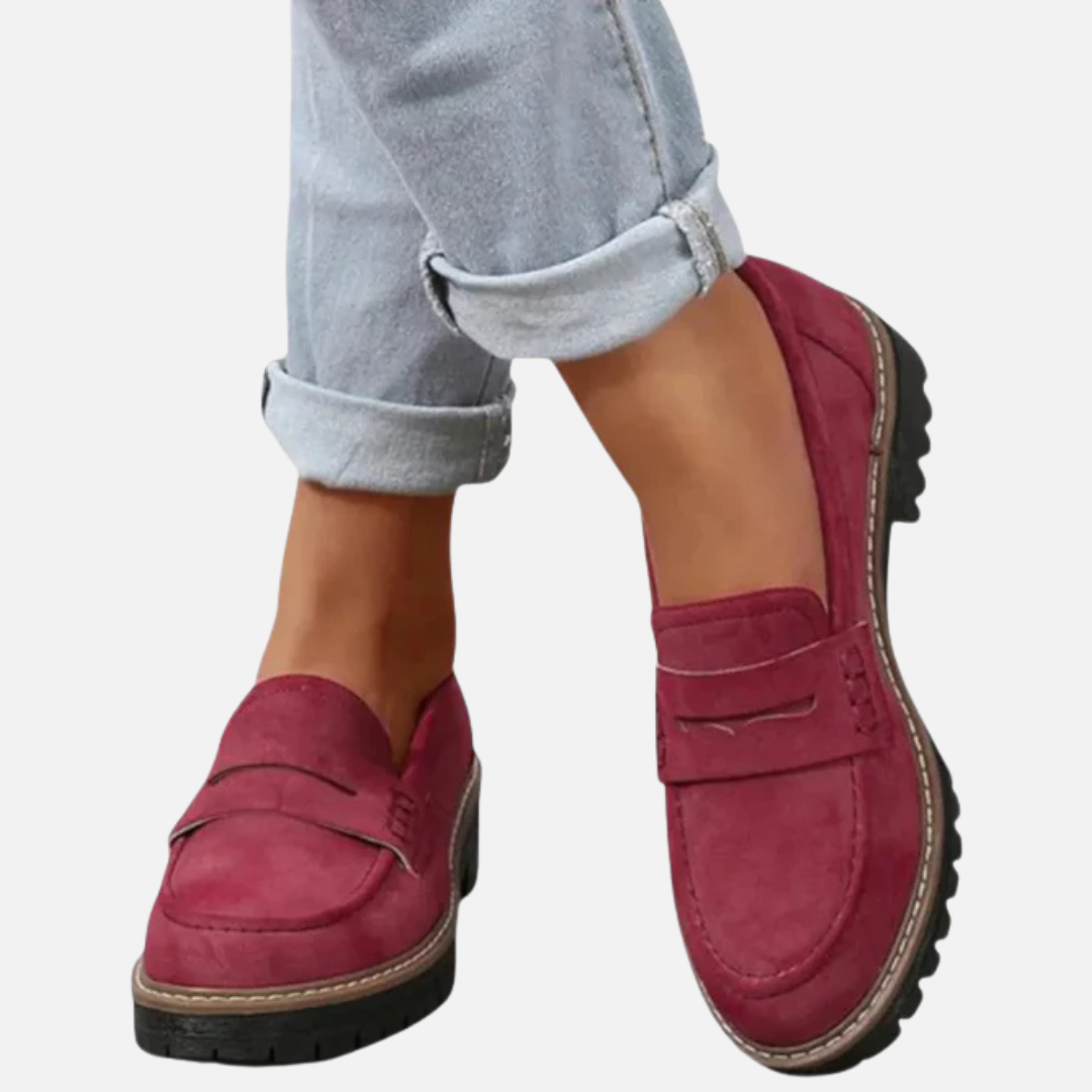 Women's Chunky Lug Sole Penny Loafers – Suede – House of Velari