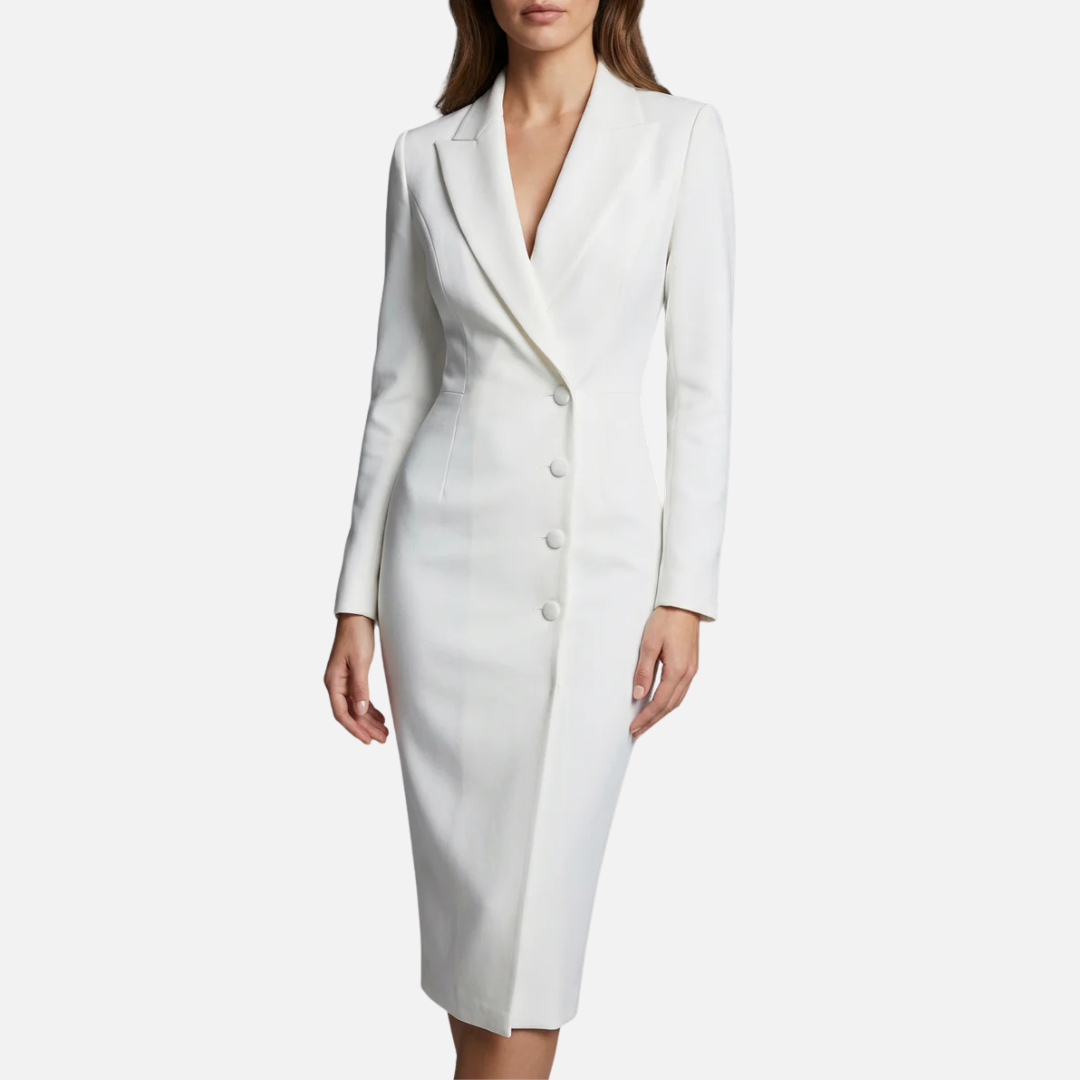 Women's Smart Lapel Midi Blazer Dress – House of Velari